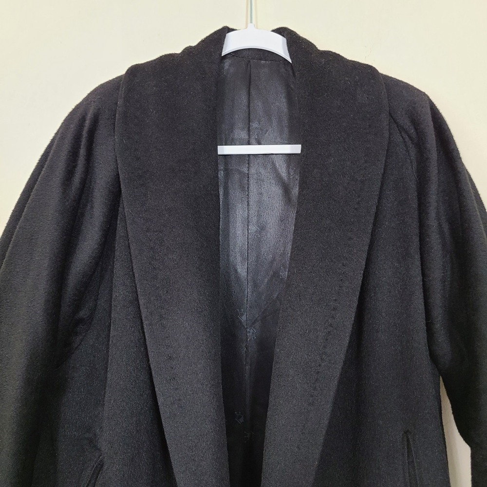 Forstmann Black 100% Virgin Wool Shawl Collar Coat Needs‎ Repairs - Picture 6 of 12